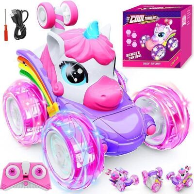 SOGIOL Voiture télécommandée - NAPASA - Licorne 4WD - LED - Rechargeable USB - Cascade 360° Rose - Publicité SOGIOL Voiture télécommandée - NAPASA - Licorne 4WD - LED - Rechargeable USB - Cascade 360° Rose - Publicité