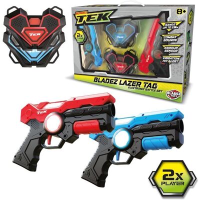 Toyz Jeu Laser pour Enfants avec portée de 15 m et Armure de capteur – Jeu de tir Laser à 2 Joueurs – Pistolets Laser pour Enfants - Publicité Toyz Jeu Laser pour Enfants avec portée de 15 m et Armure de capteur – Jeu de tir Laser à 2 Joueurs – Pistolets Laser pour Enfants - Publicité
