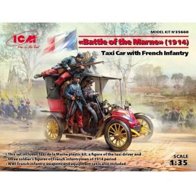 ICM Bataille de la Marne 1914 Taxi avec Infanterie Française - Kit Modèle Militaire - Publicité ICM Bataille de la Marne 1914 Taxi avec Infanterie Française - Kit Modèle Militaire - Publicité