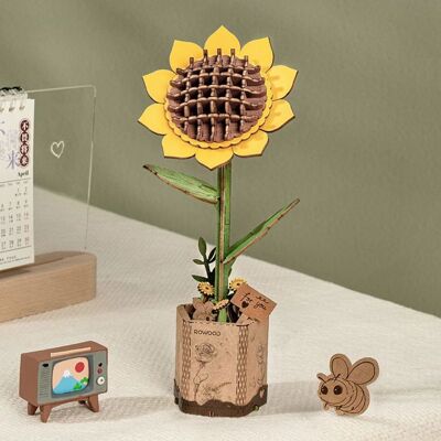 3D Puzzle en bois - ROBOTIME ROKR DIY Kits mécaniques tournesol en bois - Publicité 3D Puzzle en bois - ROBOTIME ROKR DIY Kits mécaniques tournesol en bois - Publicité