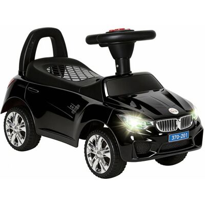 Porteur enfants voiture - HOMCOM - coffre à jouets klaxon phares et musique - PP et métal - 635 x 28 x 36 cm - noir Noir - Publicité Porteur enfants voiture - HOMCOM - coffre à jouets klaxon phares et musique - PP et métal - 635 x 28 x 36 cm - noir Noir - Publicité