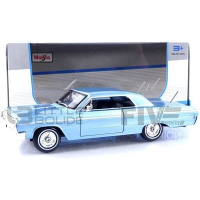 Maisto - Chevrolet Impala 1964 - Échelle 1:24 - Bleu - Voiture modèle - Publicité Maisto - Chevrolet Impala 1964 - Échelle 1:24 - Bleu - Voiture modèle - Publicité