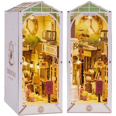 Puzzle 3D - Kit coin lecture ROBOTIME Sunshine Town serre-livres à monter soi-même avec lumières LED - Publicité Puzzle 3D - Kit coin lecture ROBOTIME Sunshine Town serre-livres à monter soi-même avec lumières LED - Publicité