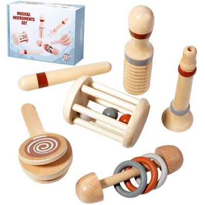 QIEDOVIEY Jouet Musical Montessori - 5 pièces Jouet Musical Montessori Bois - Pour Bébé ≥1 An Sensoriel/Éducatif Beige - Publicité QIEDOVIEY Jouet Musical Montessori - 5 pièces Jouet Musical Montessori Bois - Pour Bébé ≥1 An Sensoriel/Éducatif Beige - Publicité