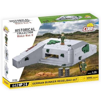 Jeu de construction - COBI - Bunker Regelbau 667 - 630 briques - 2 figurines - Blanc Blanc - Publicité Jeu de construction - COBI - Bunker Regelbau 667 - 630 briques - 2 figurines - Blanc Blanc - Publicité