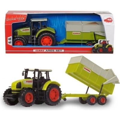 Tracteur avec remorque CLAAS - DICKIE TOYS - 57cm - roues libres Vert - Publicité Tracteur avec remorque CLAAS - DICKIE TOYS - 57cm - roues libres Vert - Publicité