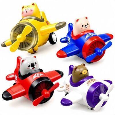 Avions Jouets Bobby.Duck Lot de 4 à Presser Jouet Enfant Avions Animaux Jeu d’Imagination 18 Mois+ - Publicité Avions Jouets Bobby.Duck Lot de 4 à Presser Jouet Enfant Avions Animaux Jeu d’Imagination 18 Mois+ - Publicité
