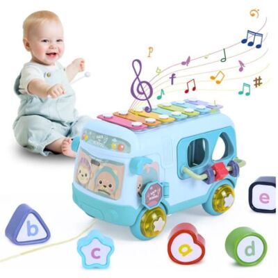 Jouet Musical Bébé Bus - Cadeau éducatifs Interactifs - Cube et Xylophone - Bleu - Arc-en-ciel Bleu - Publicité Jouet Musical Bébé Bus - Cadeau éducatifs Interactifs - Cube et Xylophone - Bleu - Arc-en-ciel Bleu - Publicité
