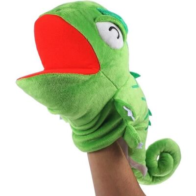 Caméléon Marionnette Enfants Main Animal en Peluche Lézard Jouet Lézard Marionnette Enfants pour Raconter des Histoires avec Bouche Blanc - Publicité Caméléon Marionnette Enfants Main Animal en Peluche Lézard Jouet Lézard Marionnette Enfants pour Raconter des Histoires avec Bouche Blanc - Publicité