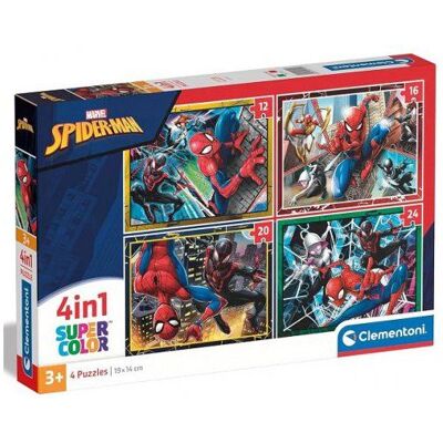 Clementoni Spider-Man 4 Puzzles Enfant progressifs 12 / 16 / 20 / 24 pieces - Super Heros Homme araignee - Des 3 ans - Set evolutif + carte - Publicité Clementoni Spider-Man 4 Puzzles Enfant progressifs 12 / 16 / 20 / 24 pieces - Super Heros Homme araignee - Des 3 ans - Set evolutif + carte - Publicité