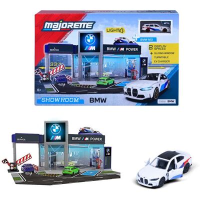 Diorama BMW + 1 Véhicule - MAJORETTE - Présentoir collector - Voiture métal incluse - Échelle 1/64 - Dès 3 ans - Publicité Diorama BMW + 1 Véhicule - MAJORETTE - Présentoir collector - Voiture métal incluse - Échelle 1/64 - Dès 3 ans - Publicité