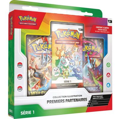 Pokemon Pokémon : Collection Illustration Premiers Partenaires – Série 1 (3 Cartes Promo 2 boosters et 1 Page d’Autocollants) - Publicité Pokemon Pokémon : Collection Illustration Premiers Partenaires – Série 1 (3 Cartes Promo 2 boosters et 1 Page d’Autocollants) - Publicité