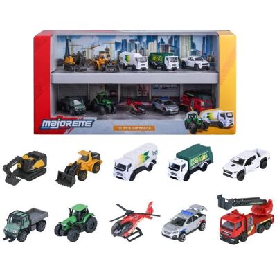Smoby Coffret Cadeau 10 Véhicules City - MAJORETTE - Voitures de ville métal - Roues libres suspensions - Échelle 1/64 - Dès 3 ans - Publicité Smoby Coffret Cadeau 10 Véhicules City - MAJORETTE - Voitures de ville métal - Roues libres suspensions - Échelle 1/64 - Dès 3 ans - Publicité