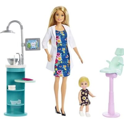 BARBIE Métiers Dentiste Blonde Blanc - Publicité BARBIE Métiers Dentiste Blonde Blanc - Publicité