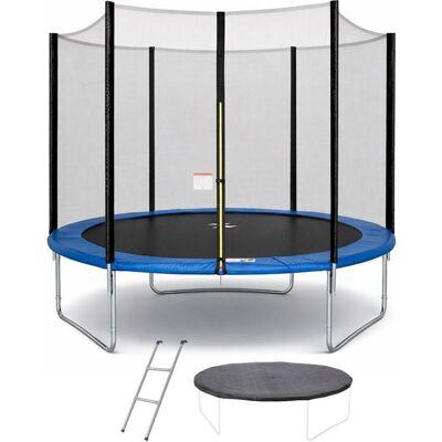 Trampoline Ø 300 cm Bleu MAXI ECO - KANGUI - Avec Filet Echelle Couverture de Protection Bleu - Publicité Trampoline Ø 300 cm Bleu MAXI ECO - KANGUI - Avec Filet Echelle Couverture de Protection Bleu - Publicité
