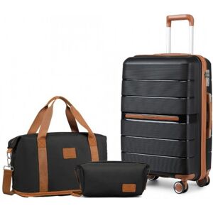 British Traveller Set de 3 Valises 55x22x37cm Cabine à Main 4 roulettes e Serrure TSA+Sac de Voyage avec Trousse de Maquillage Noir - Publicité British Traveller Set de 3 Valises 55x22x37cm Cabine à Main 4 roulettes e Serrure TSA+Sac de Voyage avec Trousse de Maquillage Noir - Publicité