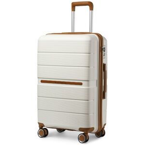 British Traveller Valise Grande Taille 76x50x31cm Valise de Voyage à roulettes et Serrure TSA Valises Bagages à main- 92L Crème Blanc - Publicité British Traveller Valise Grande Taille 76x50x31cm Valise de Voyage à roulettes et Serrure TSA Valises Bagages à main- 92L Crème Blanc - Publicité