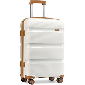 Kono Valise Moyenne 65x44x27cm Valise de Transport Rigide en Polypropylène Légere à 4 Roulettes avec Serrure TSA Intégré Crème Blanc - Publicité Kono Valise Moyenne 65x44x27cm Valise de Transport Rigide en Polypropylène Légere à 4 Roulettes avec Serrure TSA Intégré Crème Blanc - Publicité