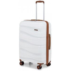 Kono Valise Cabine Moyenne 66x46x26cm Rigide Polypropylène Valise de Voyage à 4 roulettes et Serrure TSA 70L Crème Blanc - Publicité Kono Valise Cabine Moyenne 66x46x26cm Rigide Polypropylène Valise de Voyage à 4 roulettes et Serrure TSA 70L Crème Blanc - Publicité