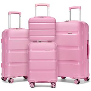 Kono Set 4 Valises de Voyage (33/55/65/75cm) Valise Rigide en Polypropylène Légere à 4 roulettes avec Serrure TSA Intégré Rose Rose - Publicité Kono Set 4 Valises de Voyage (33/55/65/75cm) Valise Rigide en Polypropylène Légere à 4 roulettes avec Serrure TSA Intégré Rose Rose - Publicité