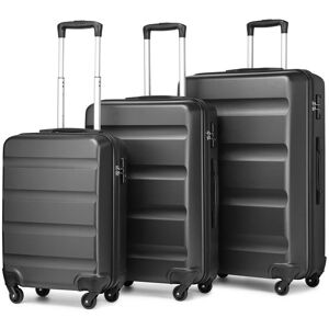 Kono Set de 3 Valises Rigide Bagage (55/66/75cm) ABS + PC Légere à 4 roulettes Valises de Voyage avec Serrure à Combinaison Gris Gris - Publicité Kono Set de 3 Valises Rigide Bagage (55/66/75cm) ABS + PC Légere à 4 roulettes Valises de Voyage avec Serrure à Combinaison Gris Gris - Publicité