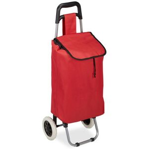 Relaxdays Chariot de courses pliable sac amovible 28 Lcaddie pour achats roulettes HlP 925x 42 x 28 cm rouge Rouge - Publicité Relaxdays Chariot de courses pliable sac amovible 28 Lcaddie pour achats roulettes HlP 925x 42 x 28 cm rouge Rouge - Publicité