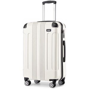 Kono Valise Grande 76x50x30cm Valise de Voyage Rigide ABS + PC Bagage à Main à 4 roulettes Petite Ultra Léger Valises Trolley Beige - Publicité Kono Valise Grande 76x50x30cm Valise de Voyage Rigide ABS + PC Bagage à Main à 4 roulettes Petite Ultra Léger Valises Trolley Beige - Publicité