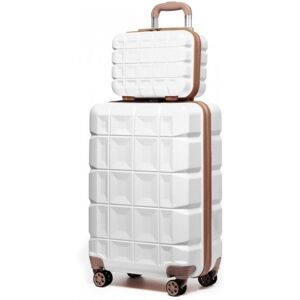 Kono Set de 2 Valises Cabine 54x34x22cm Valise de Voyage Rigide Trolley a roulettes avec Serrure TSA et Portable Vanity Case Crème Blanc - Publicité Kono Set de 2 Valises Cabine 54x34x22cm Valise de Voyage Rigide Trolley a roulettes avec Serrure TSA et Portable Vanity Case Crème Blanc - Publicité