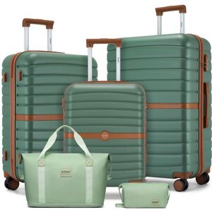 Kono Set de 5 Valises de Voyage (55/66/76 cm) à 4 roulettes avec serrure + Pliable Sac de Voyage avec Trousse de Maquillage Vert Vert - Publicité Kono Set de 5 Valises de Voyage (55/66/76 cm) à 4 roulettes avec serrure + Pliable Sac de Voyage avec Trousse de Maquillage Vert Vert - Publicité