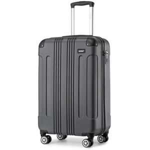 Kono Valise Grande 75x47x29cm Rigide e Légère ABS + PC Bagages Cabine Valise de Voyage à 4 roulettes avec Serrure combinaison Gris Gris - Publicité Kono Valise Grande 75x47x29cm Rigide e Légère ABS + PC Bagages Cabine Valise de Voyage à 4 roulettes avec Serrure combinaison Gris Gris - Publicité