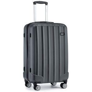 Kono Valise Moyenne 65x42x26cm Rigide e Légère ABS Valise de Voyage à 4 roulettes Valises 61L Gris Gris - Publicité Kono Valise Moyenne 65x42x26cm Rigide e Légère ABS Valise de Voyage à 4 roulettes Valises 61L Gris Gris - Publicité
