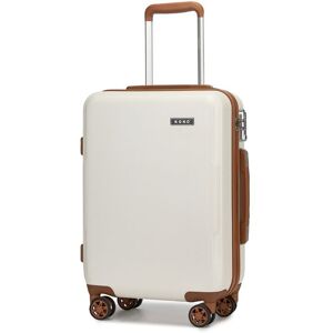 Kono Valise de Voyage 55x38x20cm Valises Soute en Polycarbonate Valise Cabine Rigide Bagages à 4 roulettes et Serrure TSA Crème - Publicité Kono Valise de Voyage 55x38x20cm Valises Soute en Polycarbonate Valise Cabine Rigide Bagages à 4 roulettes et Serrure TSA Crème - Publicité