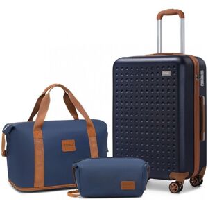 Kono Set de 3 Valises de Voyage Rigide Bagage Cabine 55x38x24cm + Pliable Sac de Voyage pour Sport avec Trousse de Bleu - Publicité Kono Set de 3 Valises de Voyage Rigide Bagage Cabine 55x38x24cm + Pliable Sac de Voyage pour Sport avec Trousse de Bleu - Publicité