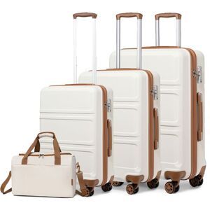Kono Set de 4 Valises de Voyage ABS + PC Rigide Valise (51.5/65/74cm) à 4 roulettes avec Serrure TSA + Sac de Voyage Ryanair Crème Blanc - Publicité Kono Set de 4 Valises de Voyage ABS + PC Rigide Valise (51.5/65/74cm) à 4 roulettes avec Serrure TSA + Sac de Voyage Ryanair Crème Blanc - Publicité