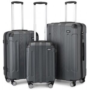 Kono Set de 3 Valises (55/65/74cm) Rigide Valise de Voyage e Légère en ABS Ensemble de Bagages à 4 roulettes Gris Gris - Publicité Kono Set de 3 Valises (55/65/74cm) Rigide Valise de Voyage e Légère en ABS Ensemble de Bagages à 4 roulettes Gris Gris - Publicité