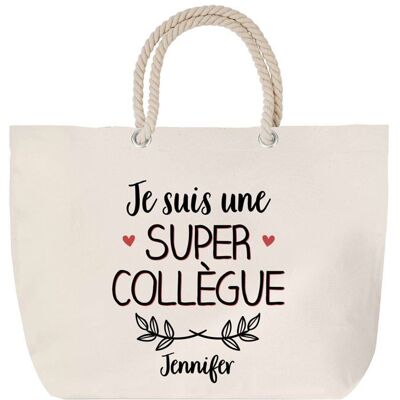 Sac de plage (anse corde) - PLANETEE - Jennifer - Grand format - Coton - Multicolore - Publicité Sac de plage (anse corde) - PLANETEE - Jennifer - Grand format - Coton - Multicolore - Publicité