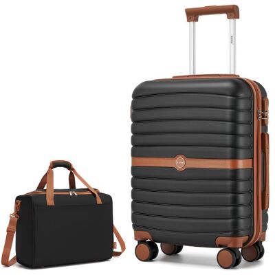 Kono Set de 2 Valises de Voyage 55x40x30 cm Valise et 4 roulettes avec Serrure + Sac de Voyage Ryanair 40x20x25 cm Noir Noir - Publicité Kono Set de 2 Valises de Voyage 55x40x30 cm Valise et 4 roulettes avec Serrure + Sac de Voyage Ryanair 40x20x25 cm Noir Noir - Publicité