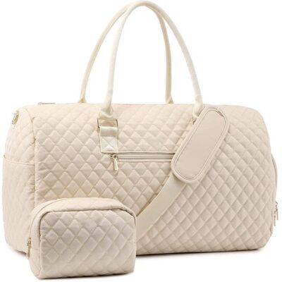 XJYDNCG Sac de Voyage Femme Matelassé Grande Capacité Sac de Sport avec Compartiment à ChaussuresBeige Beige - Publicité XJYDNCG Sac de Voyage Femme Matelassé Grande Capacité Sac de Sport avec Compartiment à ChaussuresBeige Beige - Publicité