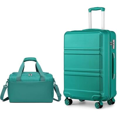 Ensemble de voyage - KONO - Set 2 pièces - Valise rigide 74x48x30 cm - 100 L - Cadenas TSA & sac cabine Ryanair Bleu - Publicité Ensemble de voyage - KONO - Set 2 pièces - Valise rigide 74x48x30 cm - 100 L - Cadenas TSA & sac cabine Ryanair Bleu - Publicité