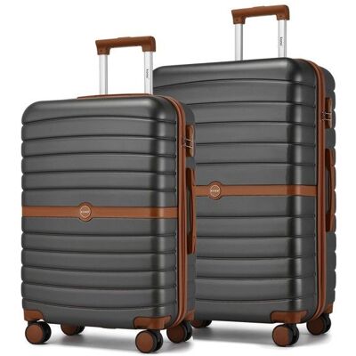 Kono Set de 2 Valises de Voyage Moyenne Grande Rigides (66/76cm) ABS + PC - Valise Cabine 4 Roues & Serrure de Sécurité Gris Gris - Publicité Kono Set de 2 Valises de Voyage Moyenne Grande Rigides (66/76cm) ABS + PC - Valise Cabine 4 Roues & Serrure de Sécurité Gris Gris - Publicité
