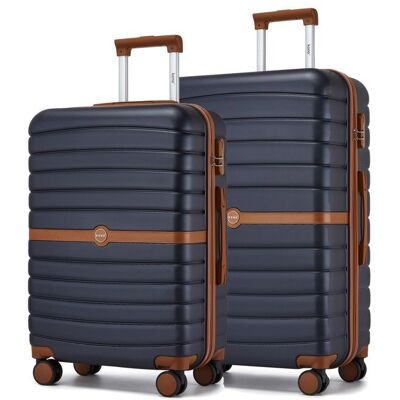 Kono Set de 2 Valises de Voyage Moyenne Grande Rigides (66/76cm) ABS + PC - Valise Cabine 4 Roues & Serrure de Sécurité Marine Bleu - Publicité Kono Set de 2 Valises de Voyage Moyenne Grande Rigides (66/76cm) ABS + PC - Valise Cabine 4 Roues & Serrure de Sécurité Marine Bleu - Publicité
