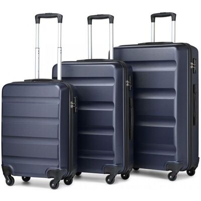 Kono Set de 3 Valises de Voyage (55/66/75cm) ABS Bagage à Main Trolley Rigide Légère Cabine avec 4 roulettes et Serrure TSA Marine Bleu - Publicité Kono Set de 3 Valises de Voyage (55/66/75cm) ABS Bagage à Main Trolley Rigide Légère Cabine avec 4 roulettes et Serrure TSA Marine Bleu - Publicité