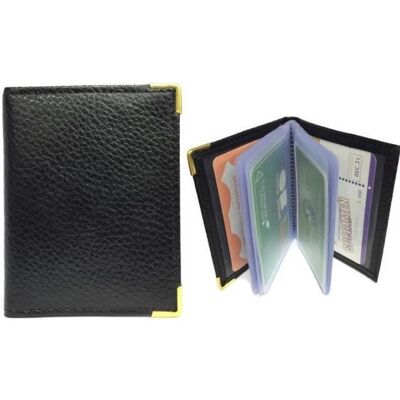 LOLUNA® Etui porte carte crédit 22 pages format livre compact en cuir pour carte bancaire visite fidélité Navigo - Noir Noir - Publicité LOLUNA® Etui porte carte crédit 22 pages format livre compact en cuir pour carte bancaire visite fidélité Navigo - Noir Noir - Publicité