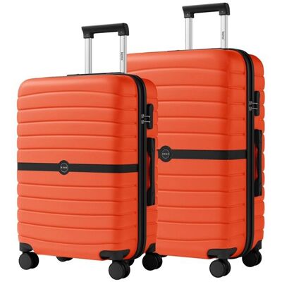 Kono Set de 2 Valises de Voyage Moyenne Grande Rigides (66/76cm) ABS + PC - Valise Cabine 4 Roues & Serrure de Sécurité Orange Orange - Publicité Kono Set de 2 Valises de Voyage Moyenne Grande Rigides (66/76cm) ABS + PC - Valise Cabine 4 Roues & Serrure de Sécurité Orange Orange - Publicité
