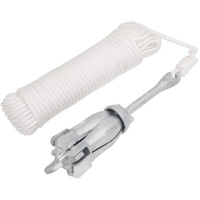 vidaXL Ancre pliable avec corde argenté 3 2 kg fer malléable 94286 Gris - Publicité vidaXL Ancre pliable avec corde argenté 3 2 kg fer malléable 94286 Gris - Publicité