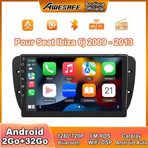 AWESAFE Autoradio Android 13 pour Seat Ibiza 6j (2009-2013) 2Go+32Go 9 écran Tactile avec Carplay GPS Bluetooth Android Auto WiFi Noir - Publicité AWESAFE Autoradio Android 13 pour Seat Ibiza 6j (2009-2013) 2Go+32Go 9 écran Tactile avec Carplay GPS Bluetooth Android Auto WiFi Noir - Publicité