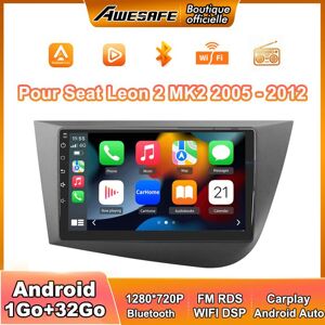 AWESAFE Autoradio Android 13 pour Seat Leon 2 MK2 (2005-2012) 1Go+32Go 9 écran Tactile avec Carplay GPS Bluetooth Android Auto Noir - Publicité AWESAFE Autoradio Android 13 pour Seat Leon 2 MK2 (2005-2012) 1Go+32Go 9 écran Tactile avec Carplay GPS Bluetooth Android Auto Noir - Publicité