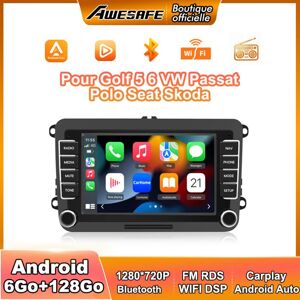 AWESAFE 4G Autoradio Android 13 pour Golf 5 6 VW Passat Polo Seat Skoda 6Go+128Go avec 7 Écran Tactile Carplay Android Auto GPS Noir - Publicité AWESAFE 4G Autoradio Android 13 pour Golf 5 6 VW Passat Polo Seat Skoda 6Go+128Go avec 7 Écran Tactile Carplay Android Auto GPS Noir - Publicité