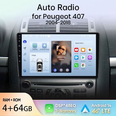 NOBRAND Junsun Autoradio GPS Navigation Android 14 pour Peugeot 407 2004-2011 9 pouces 4G 4+64GB CarPlay Android Auto WiFi Bluetooth - Publicité NOBRAND Junsun Autoradio GPS Navigation Android 14 pour Peugeot 407 2004-2011 9 pouces 4G 4+64GB CarPlay Android Auto WiFi Bluetooth - Publicité