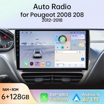 NOBRAND Junsun Autoradio GPS Navigation Android 14 pour Peugeot 2008 208 2012-2018 10 pouces 4G 6+128GB CarPlay Android Auto WiFi Bluetooth - Publicité NOBRAND Junsun Autoradio GPS Navigation Android 14 pour Peugeot 2008 208 2012-2018 10 pouces 4G 6+128GB CarPlay Android Auto WiFi Bluetooth - Publicité